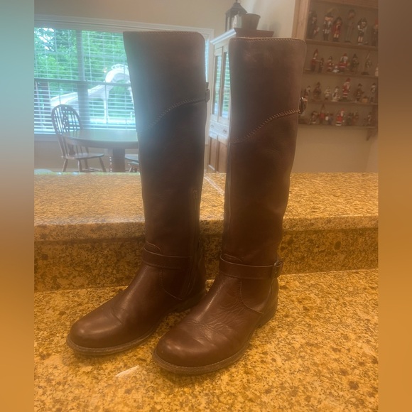 Frye Dorado Tall Chocolate Brown Leather Riding Boots Equestrian Style 8 - Picture 10 of 12